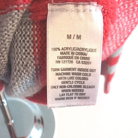 Aeropostale Striped Knit Sweater | Size M | Pink & Gray Fitted Pullover - Picture 8 of 8